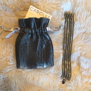 Carolee black & rhinestone layered tennis bracelet